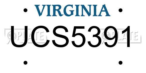 UCS5391 Virginia License Plate