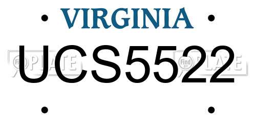 UCS5522 Virginia License Plate