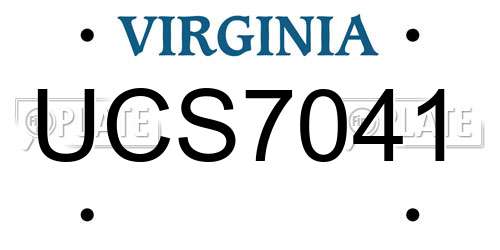 UCS7041 Virginia License Plate