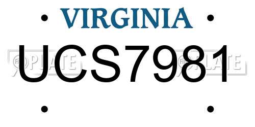 UCS7981 Virginia License Plate