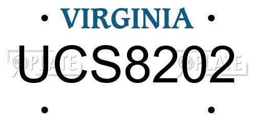 UCS8202 Virginia License Plate