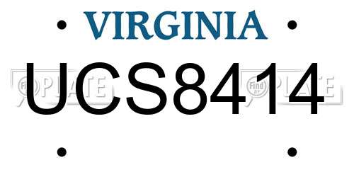 UCS8414 Virginia License Plate