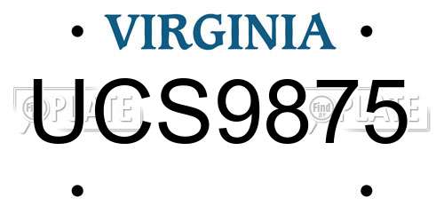 UCS9875 Virginia License Plate