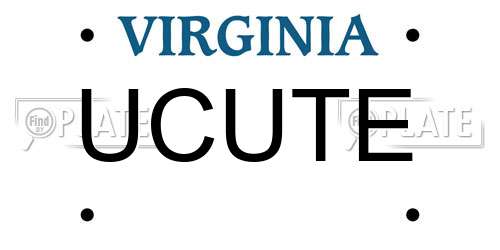 UCUTE Virginia License Plate