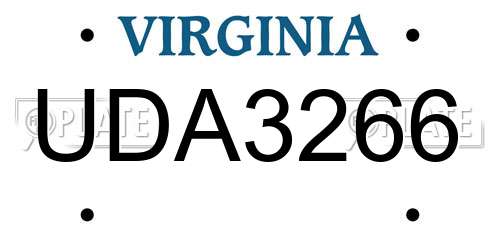 UDA3266 Virginia License Plate