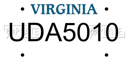UDA5010 Virginia License Plate
