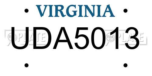UDA5013 Virginia License Plate