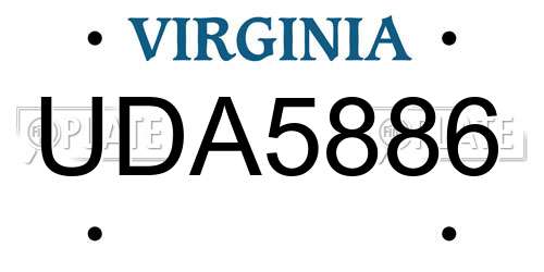 UDA5886 Virginia License Plate