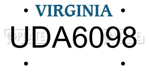 UDA6098 Virginia License Plate
