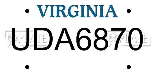 UDA6870 Virginia License Plate