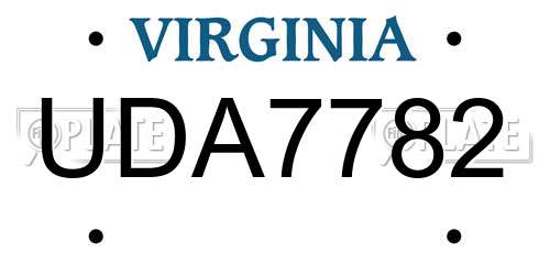 UDA7782 Virginia License Plate
