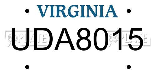 UDA8015 Virginia License Plate