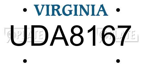 UDA8167 Virginia License Plate