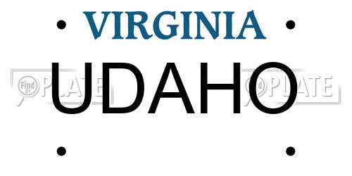 UDAHO Virginia License Plate