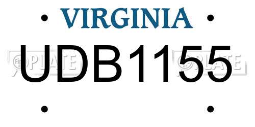 UDB1155 Virginia License Plate