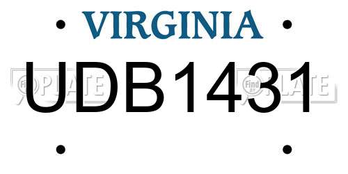 UDB1431 Virginia License Plate
