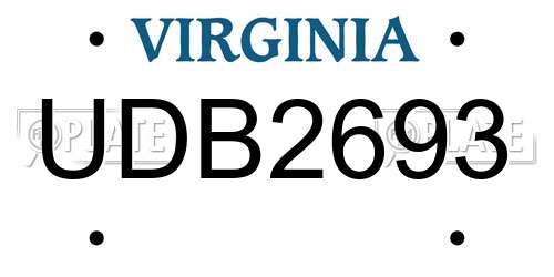 UDB2693 Virginia License Plate