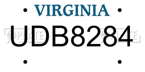 UDB8284 Virginia License Plate