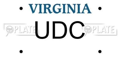 UDC Virginia License Plate