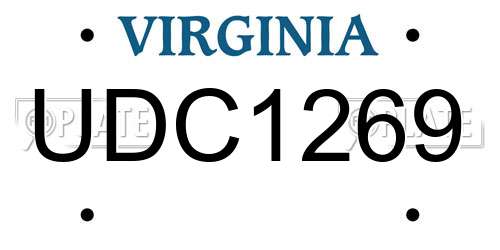 UDC1269 Virginia License Plate