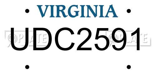 UDC2591 Virginia License Plate