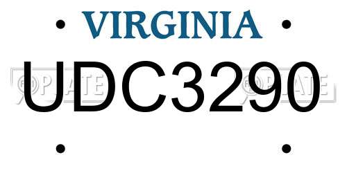 UDC3290 Virginia License Plate