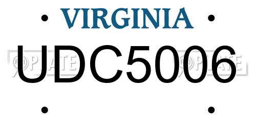 UDC5006 Virginia License Plate