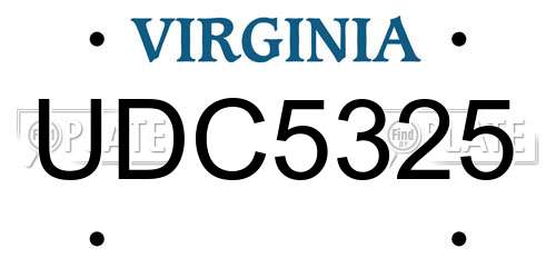 UDC5325 Virginia License Plate
