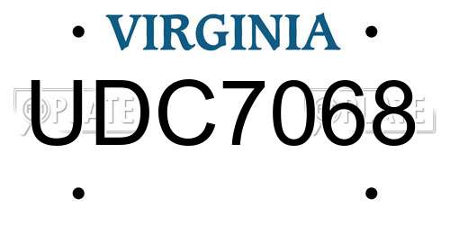 UDC7068 Virginia License Plate