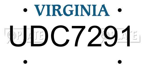UDC7291 Virginia License Plate