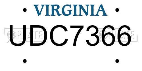 UDC7366 Virginia License Plate