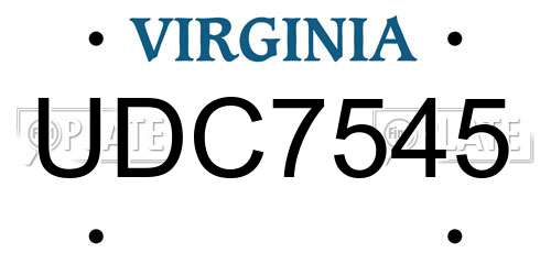 UDC7545 Virginia License Plate