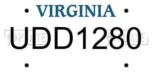 UDD1280 Virginia License Plate