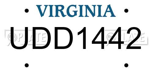 UDD1442 Virginia License Plate