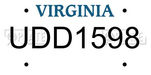 UDD1598 Virginia License Plate