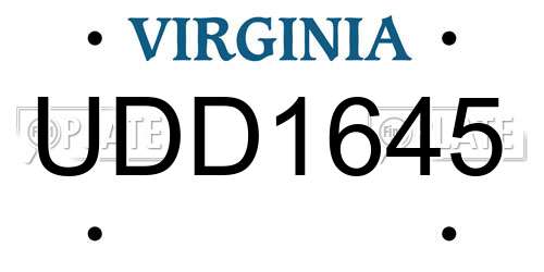UDD1645 Virginia License Plate