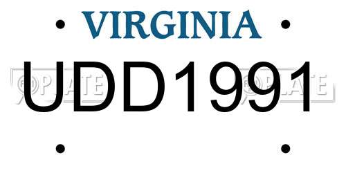 UDD1991 Virginia License Plate