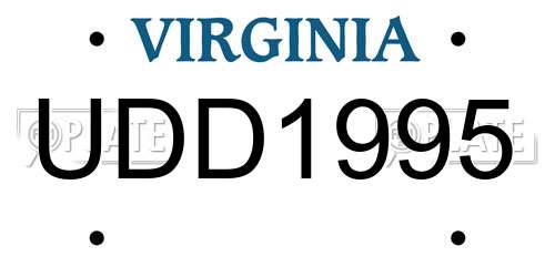 UDD1995 Virginia License Plate
