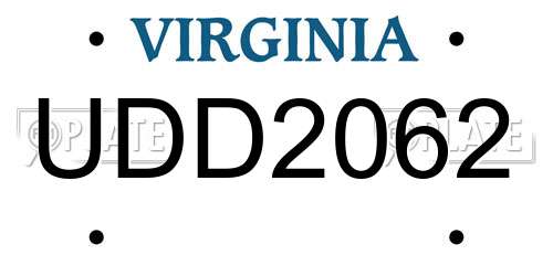 UDD2062 Virginia License Plate