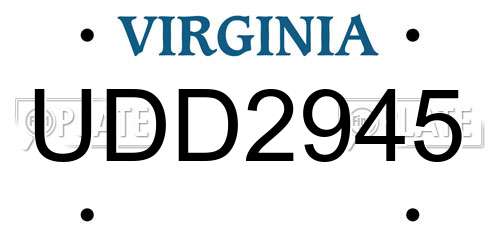 UDD2945 Virginia License Plate