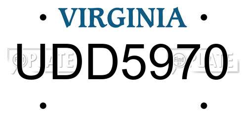 UDD5970 Virginia License Plate