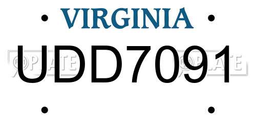 UDD7091 Virginia License Plate