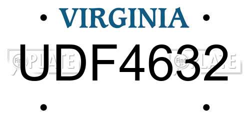 UDF4632 Virginia License Plate