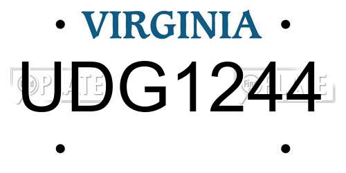 UDG1244 Virginia License Plate