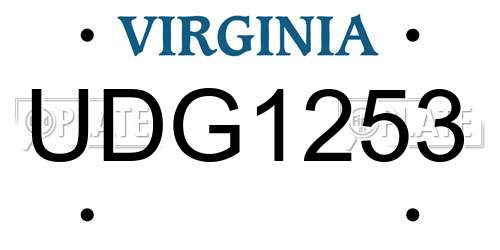 UDG1253 Virginia License Plate