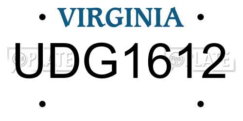 UDG1612 Virginia License Plate