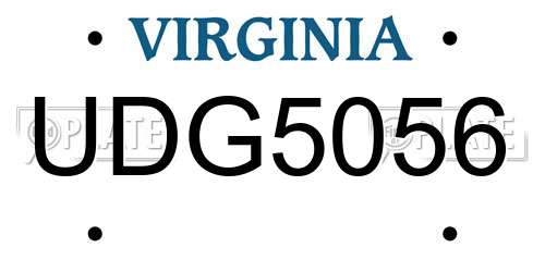 UDG5056 Virginia License Plate