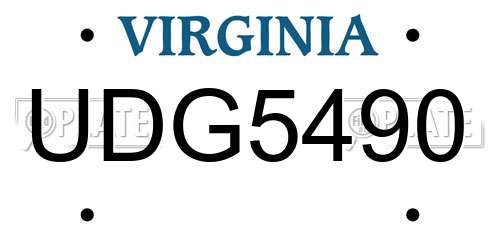 UDG5490 Virginia License Plate