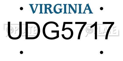 UDG5717 Virginia License Plate