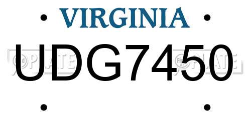 UDG7450 Virginia License Plate